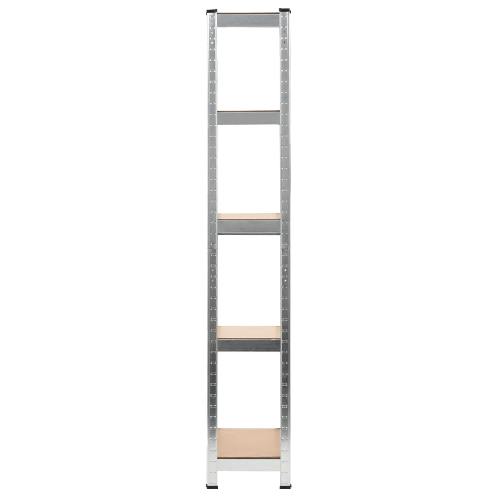 Police s 5 razina 3 kom srebrne od čelika i konstruiranog drva