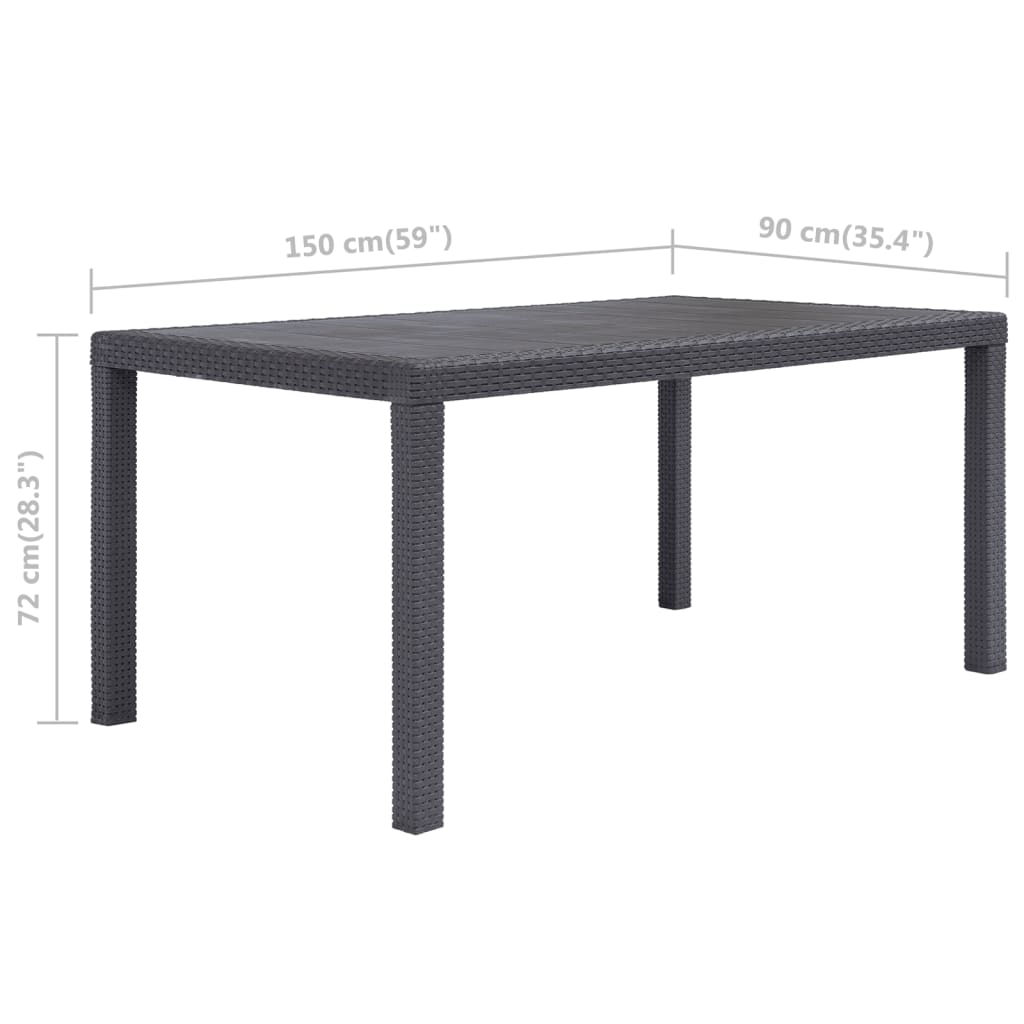 Vrtni stol smeđi 150 x 90 x 72 cm plastika s izgledom ratana