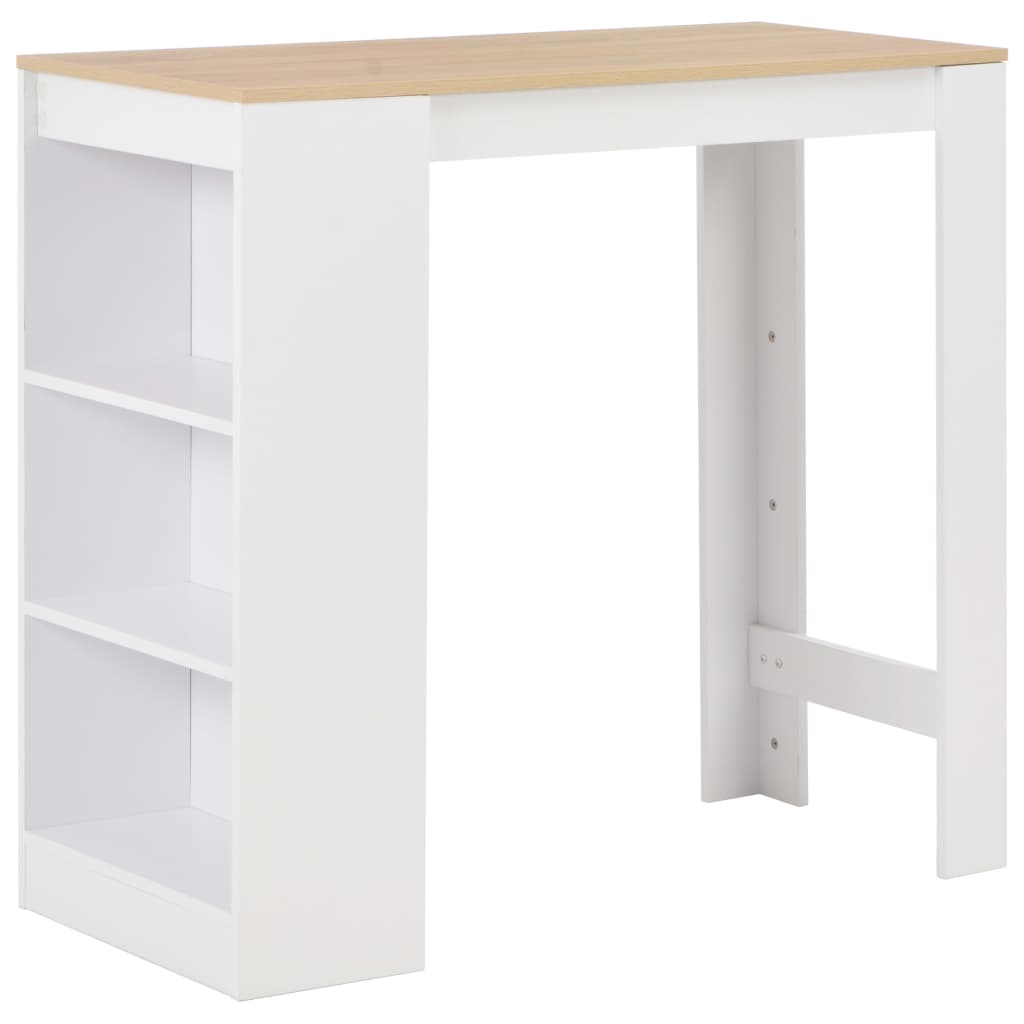 Barski stol s policom bijeli 110 x 50 x 103 cm