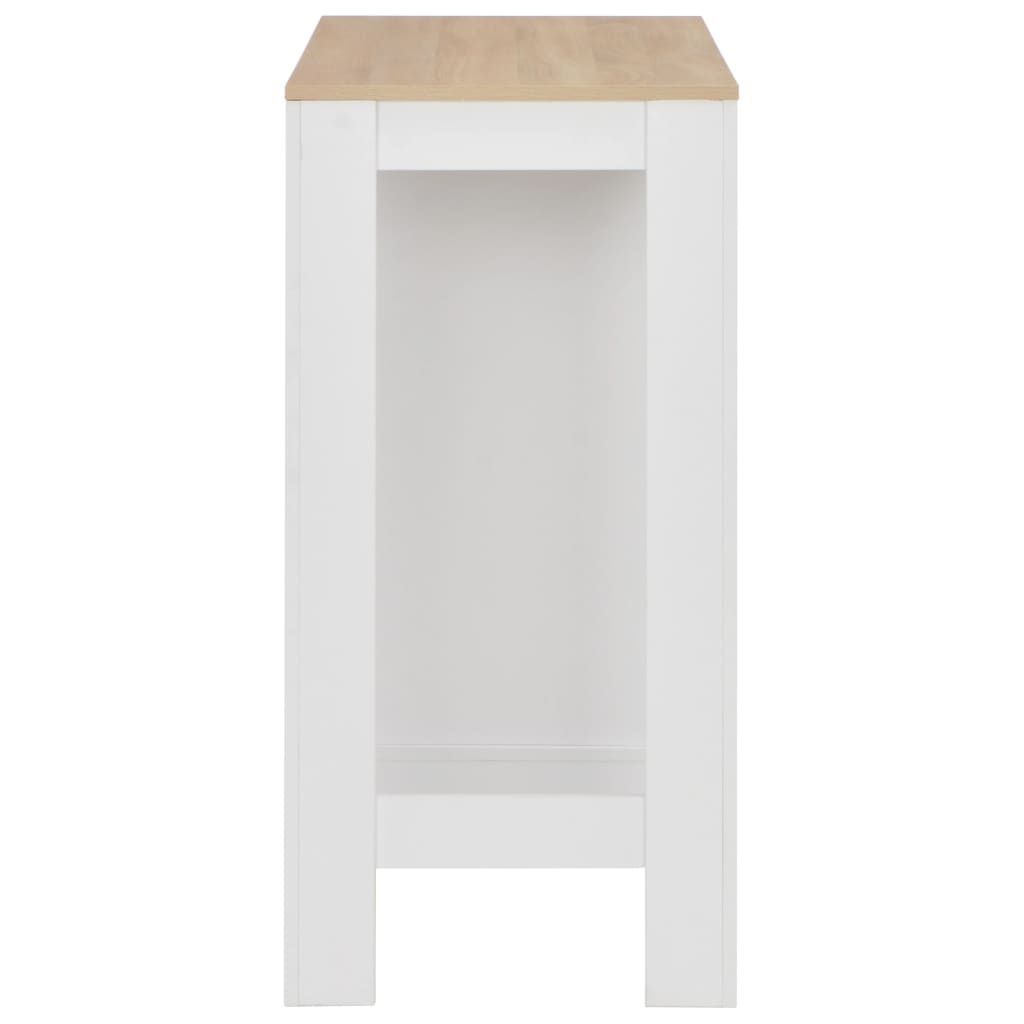 Barski stol s policom bijeli 110 x 50 x 103 cm