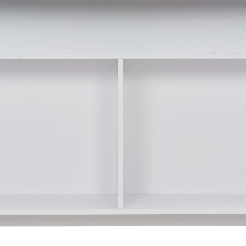 Barski stol s 2 stolne ploče bijeli 130 x 40 x 120 cm