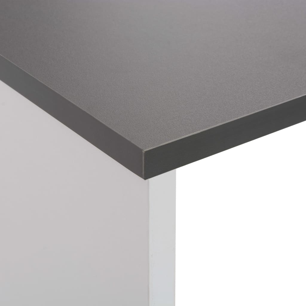 Barski stol s 2 stolne ploče bijelo-sivi 130 x 40 x 120 cm