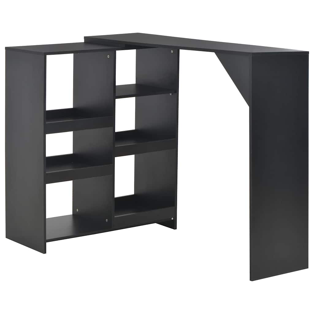 Barski stol s pomičnom policom crni 138 x 39 x 110 cm