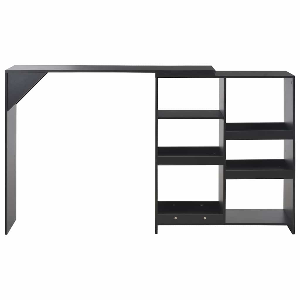 Barski stol s pomičnom policom crni 138 x 39 x 110 cm