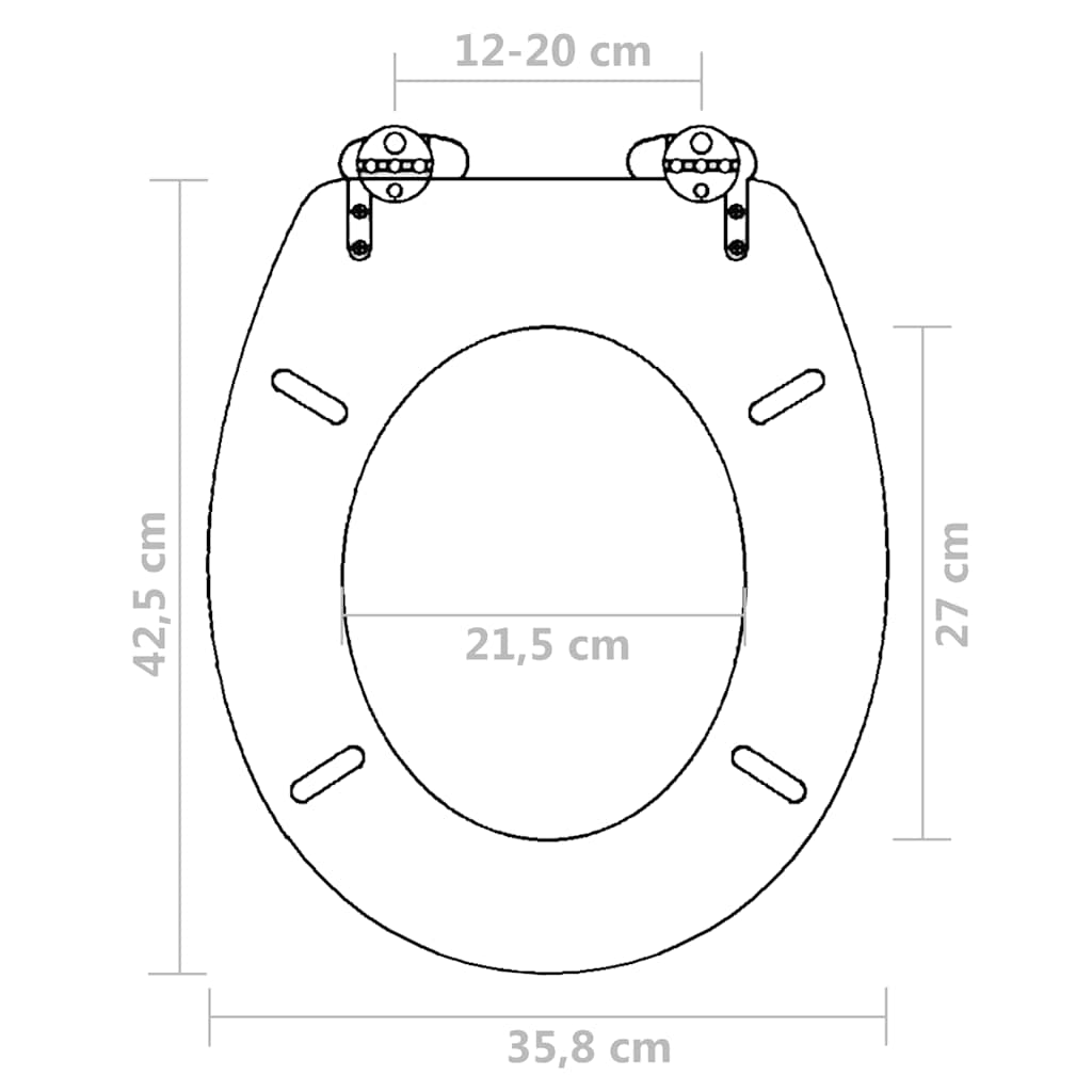 Toaletna daska s mekim zatvaranjem 2 kom MDF crna