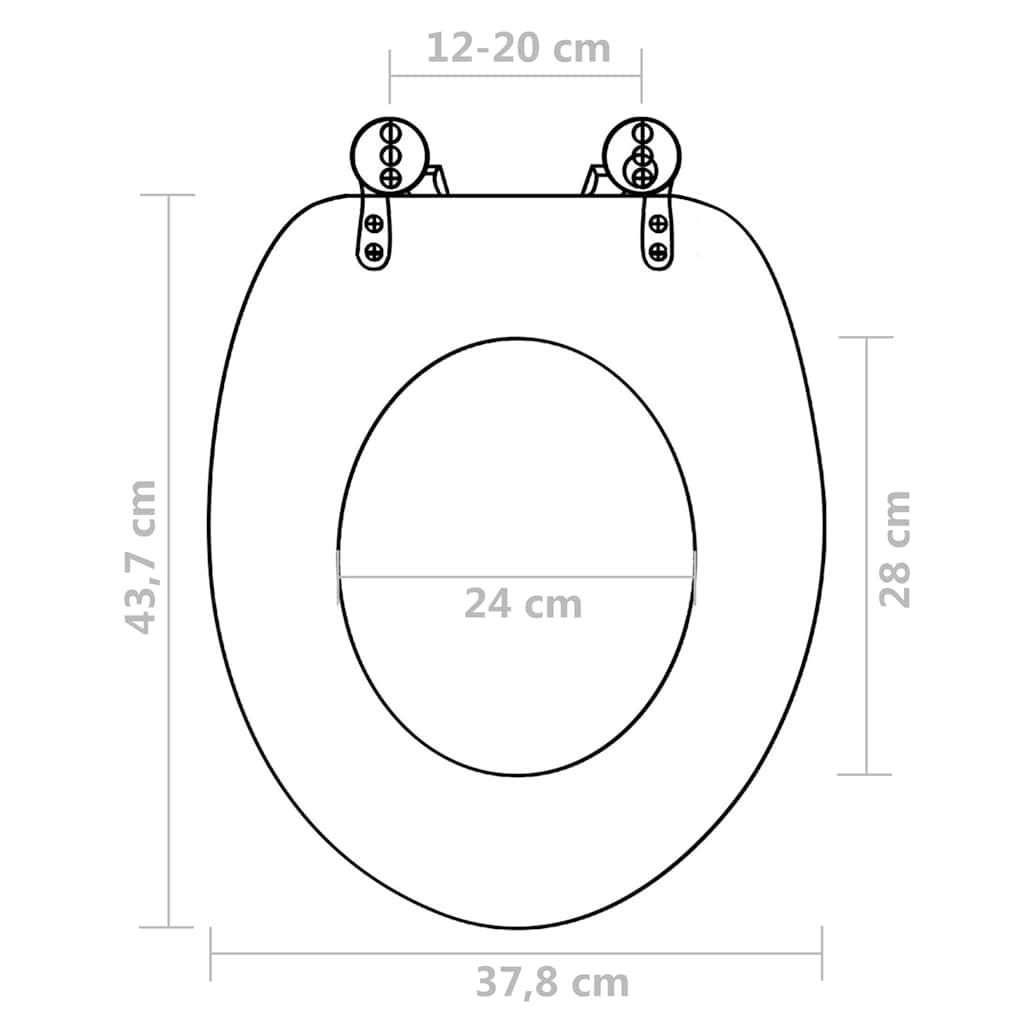 Toaletna daska 2 kom MDF uzorak oblutaka