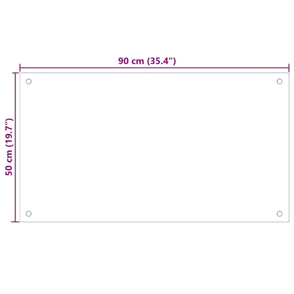 Kuhinjska zaštita od prskanja mliječna 90 x 50 cm kaljeno staklo