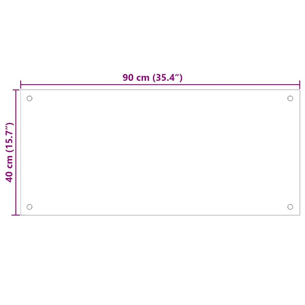 Kuhinjska zaštita od prskanja prozirna 90x40 cm kaljeno staklo