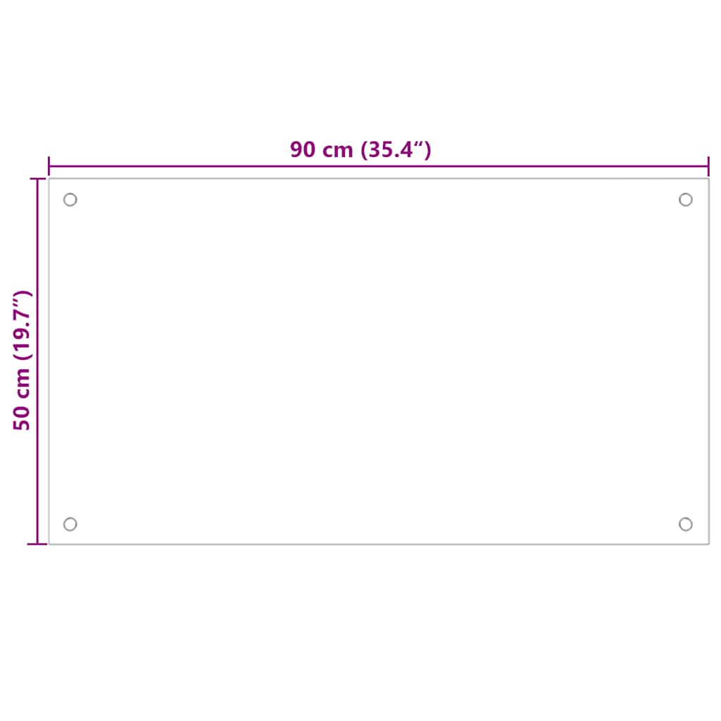 Kuhinjska zaštita od prskanja prozirna 90x50 cm kaljeno staklo