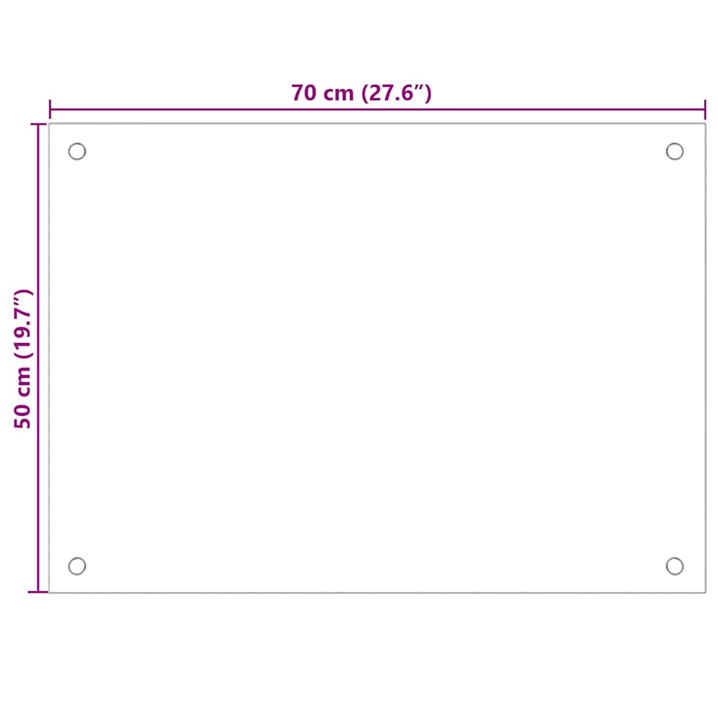 Kuhinjska zaštita od prskanja crna 70 x 50 cm kaljeno staklo