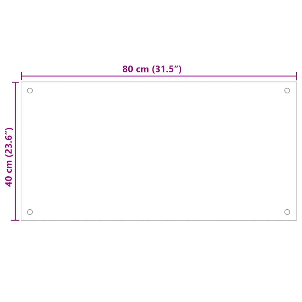 Kuhinjska zaštita od prskanja crna 80 x 40 cm kaljeno staklo