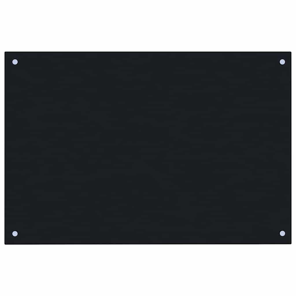 Kuhinjska zaštita od prskanja crna 90 x 50 cm kaljeno staklo