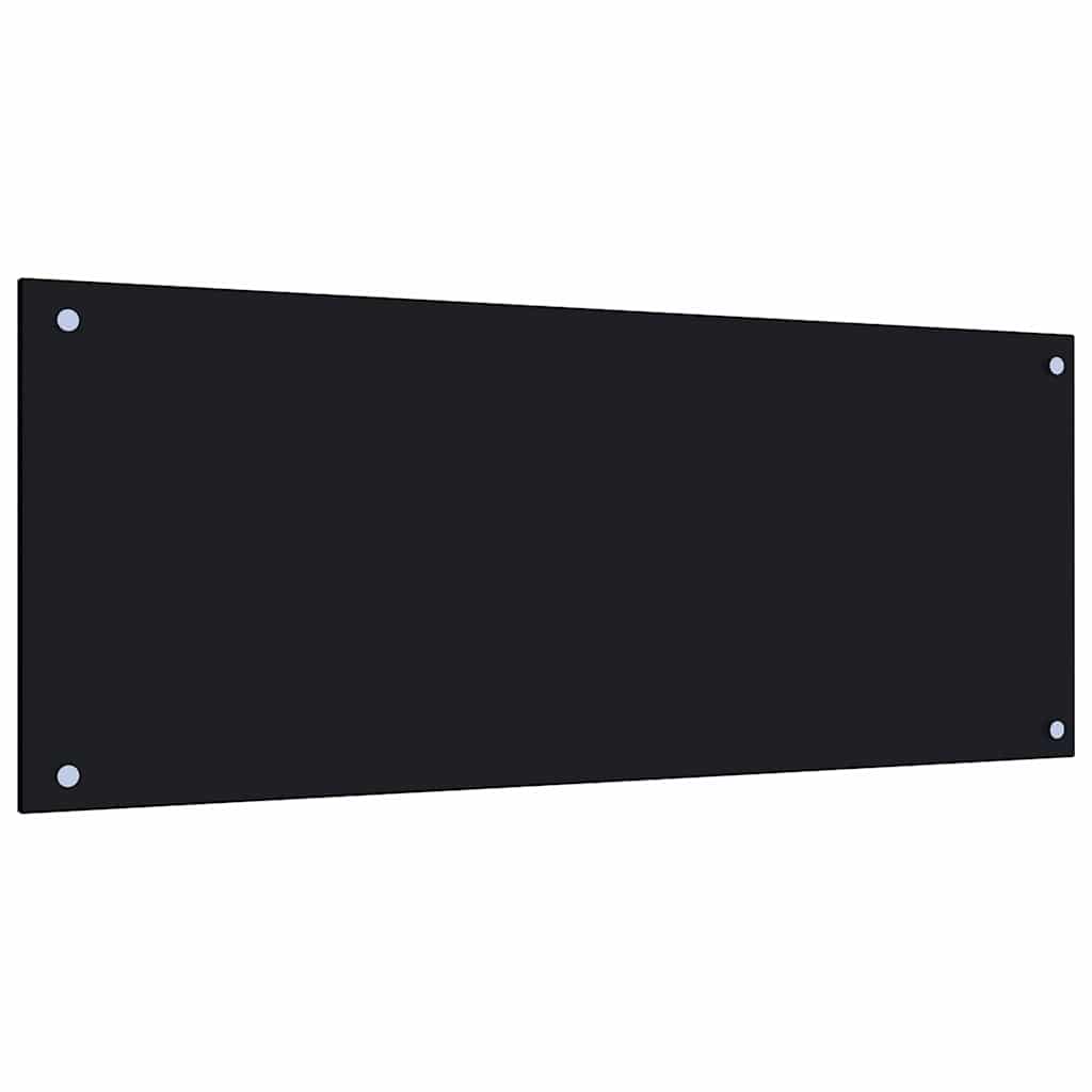 Kuhinjska zaštita od prskanja crna 100 x 40 cm kaljeno staklo