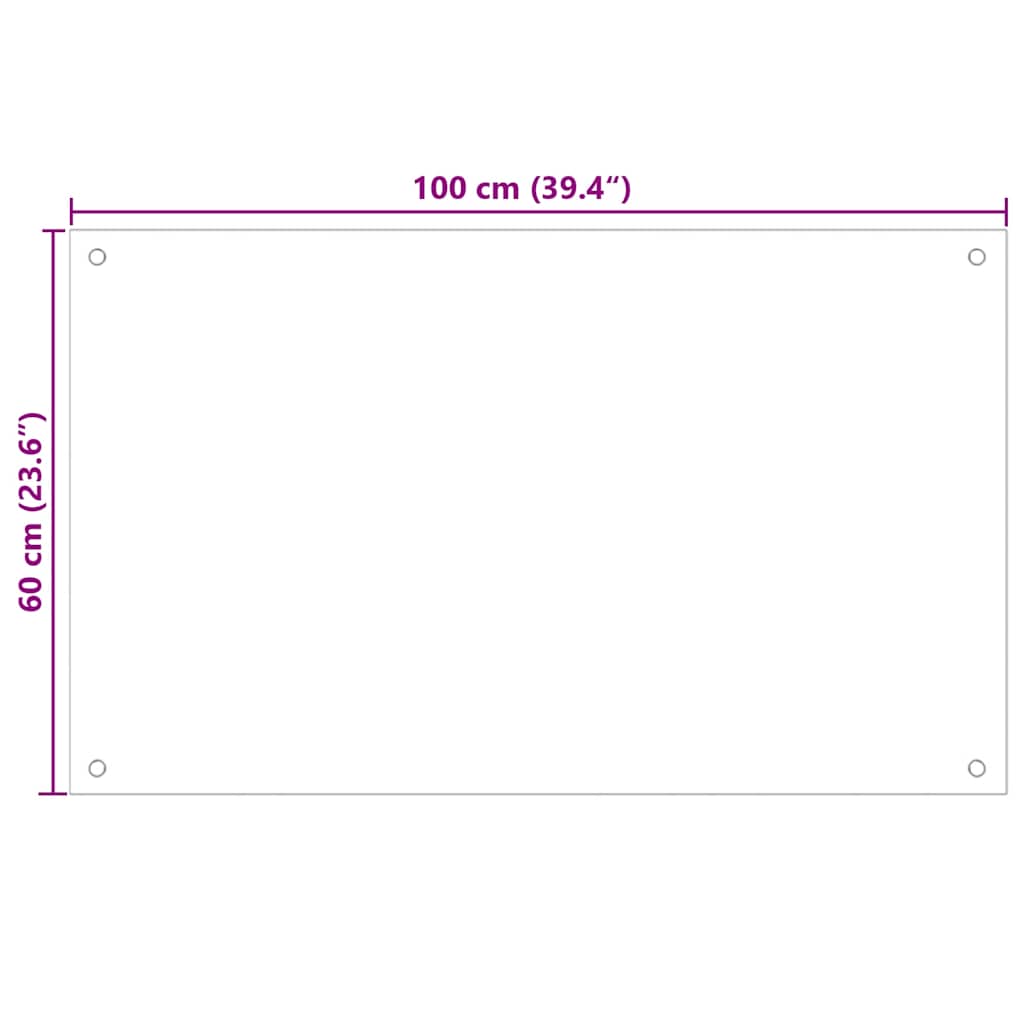 Kuhinjska zaštita od prskanja crna 100 x 60 cm kaljeno staklo