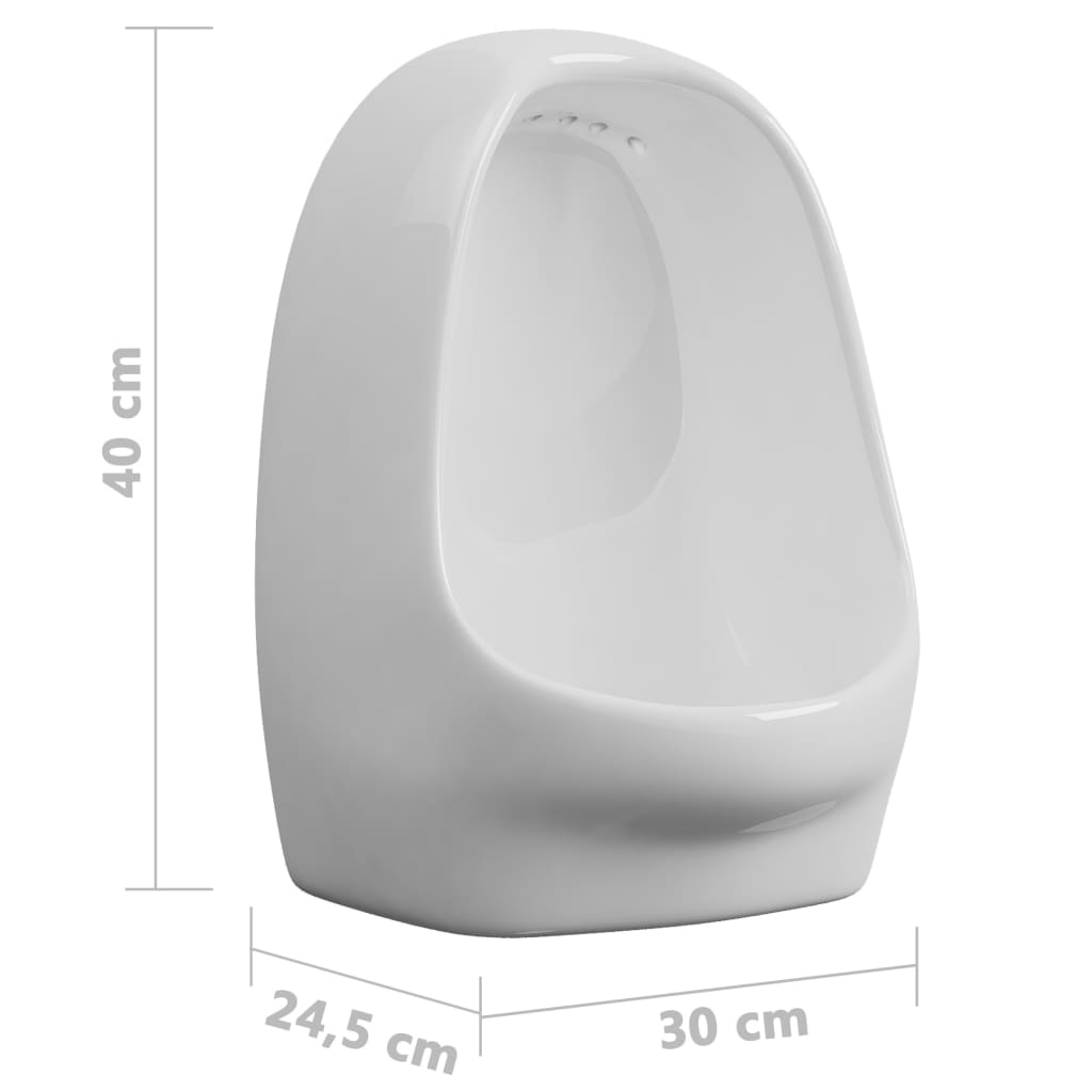 Zidni pisoar s ventilom za ispiranje keramički bijeli