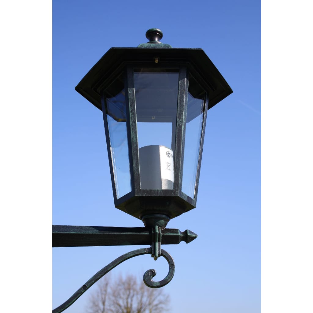 Vrtna stupna svjetiljka 215 cm tamnozelena/crna aluminijska