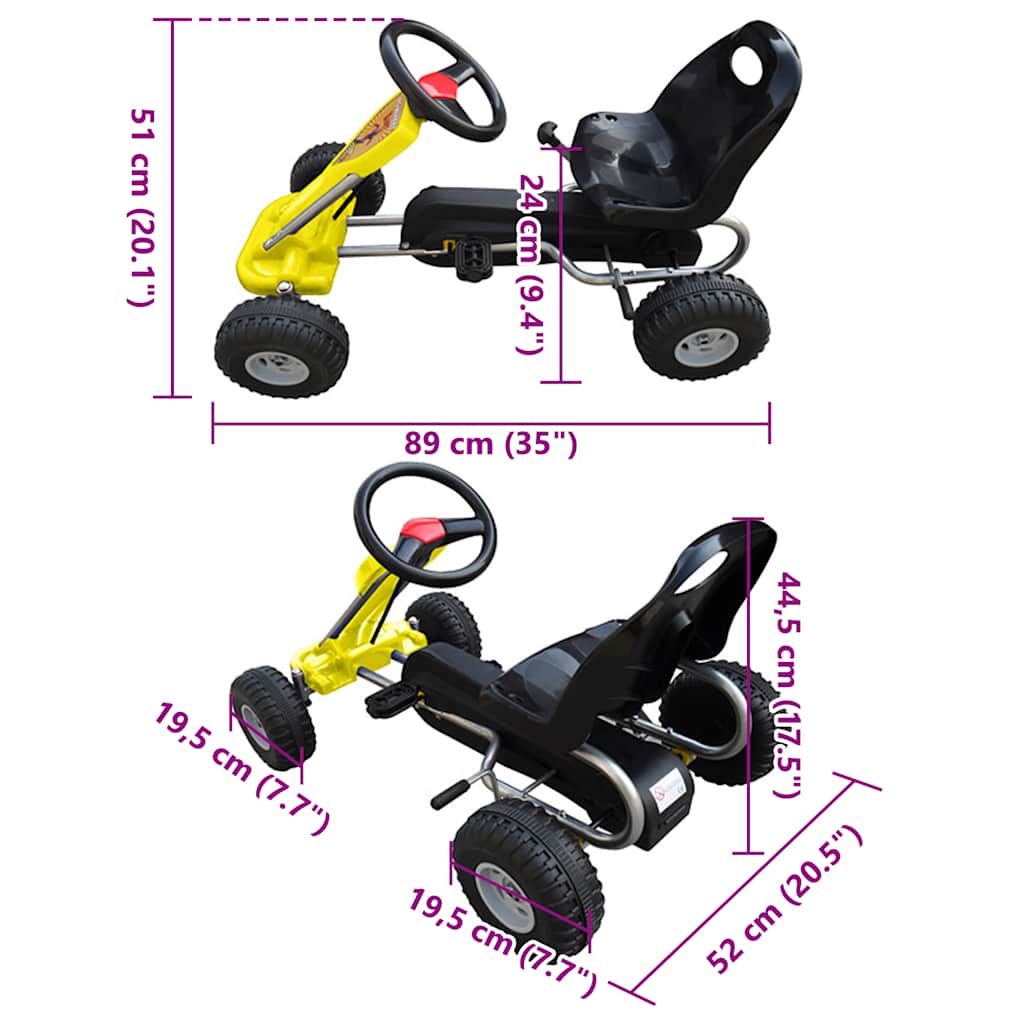Go Kart Auto s Pedalama Žuti