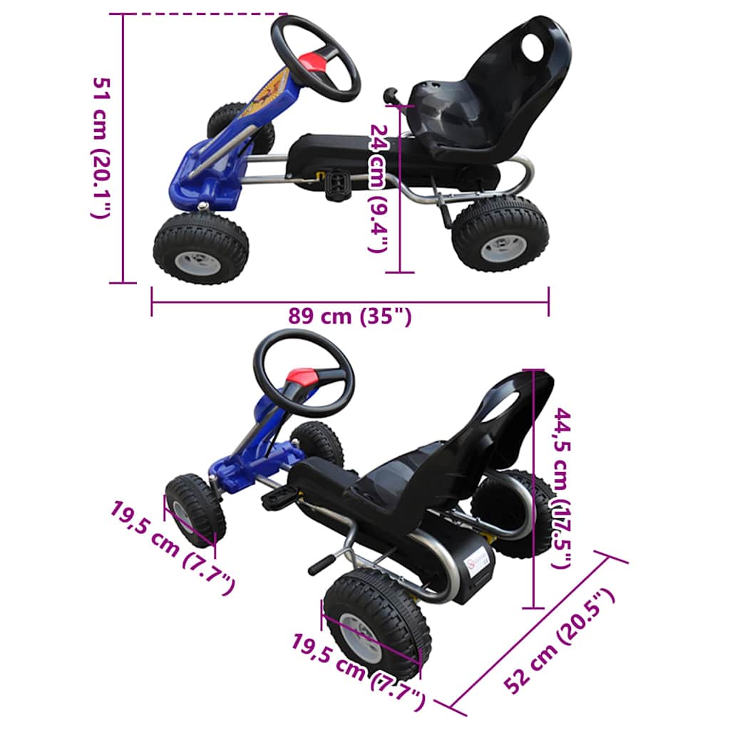 Go Kart Auto s Pedalama Plavi