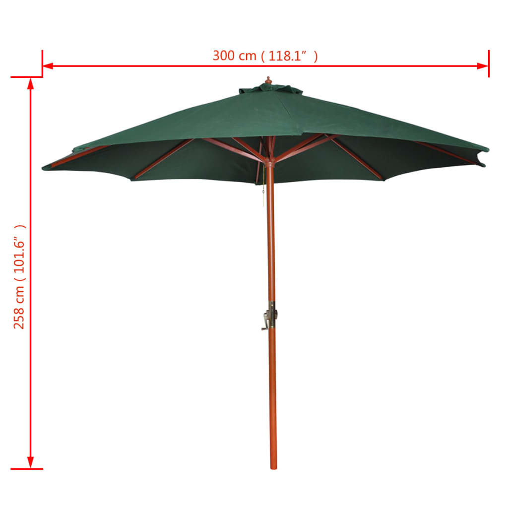 Suncobran zeleni 258 cm