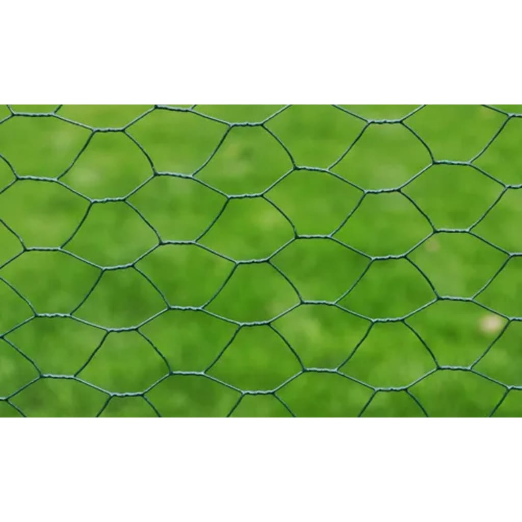 Mrežasta ograda čelična šesterokutna 1 x 25 m tamnozelena