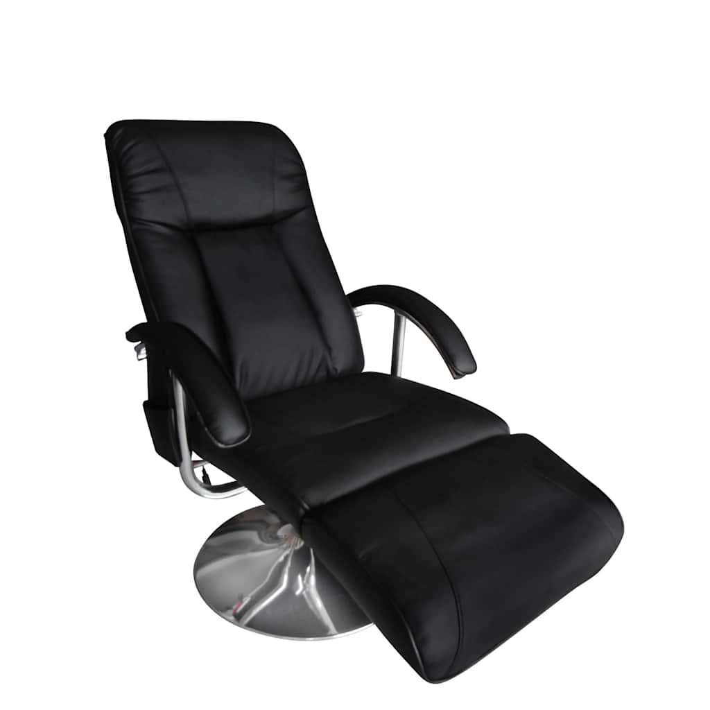Masažna fotelja od umjetne kože crna