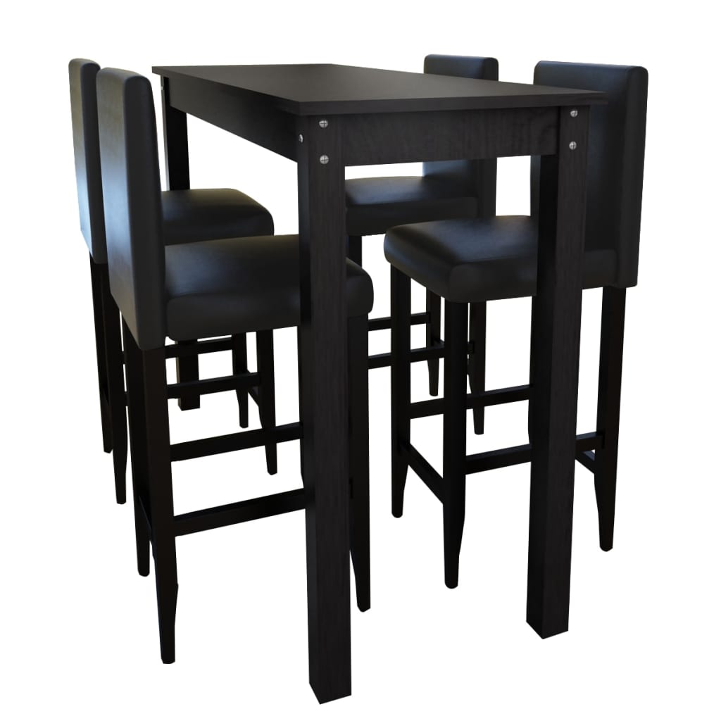 Barski Stol s 4 Barske Stolice Crne