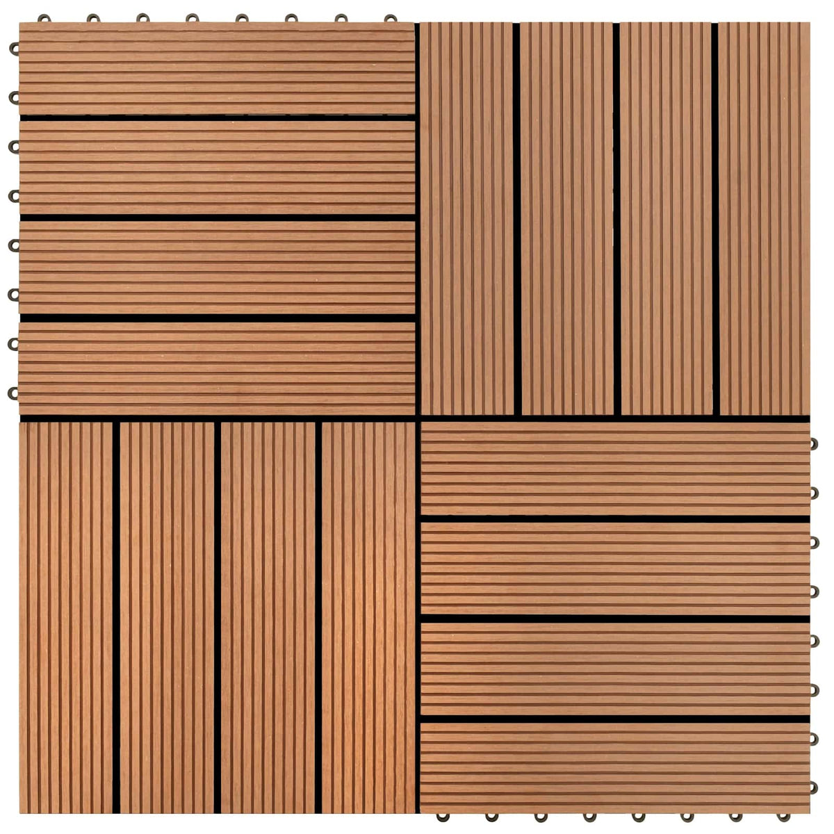 Pločice za decking 11 pcs Smeđa 30 x 30 cm Drvoplastična smjesa
