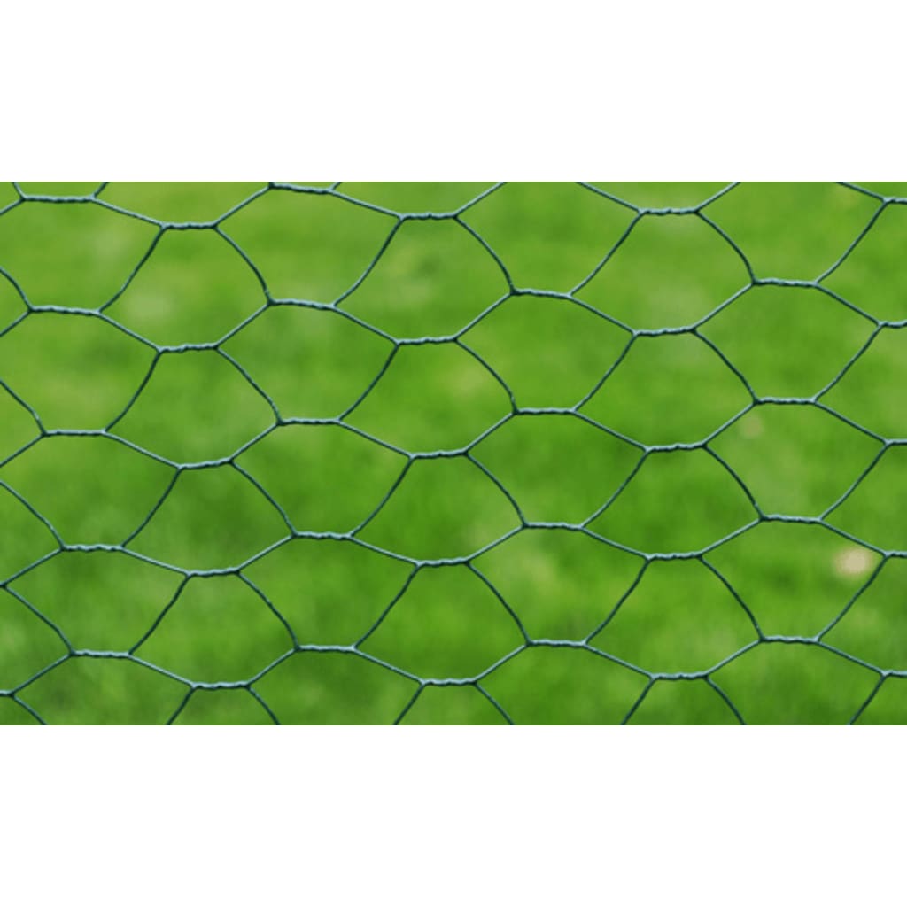 Žičana ograda za kokoši s PVC oblogom 25 x 0,75 m zelena