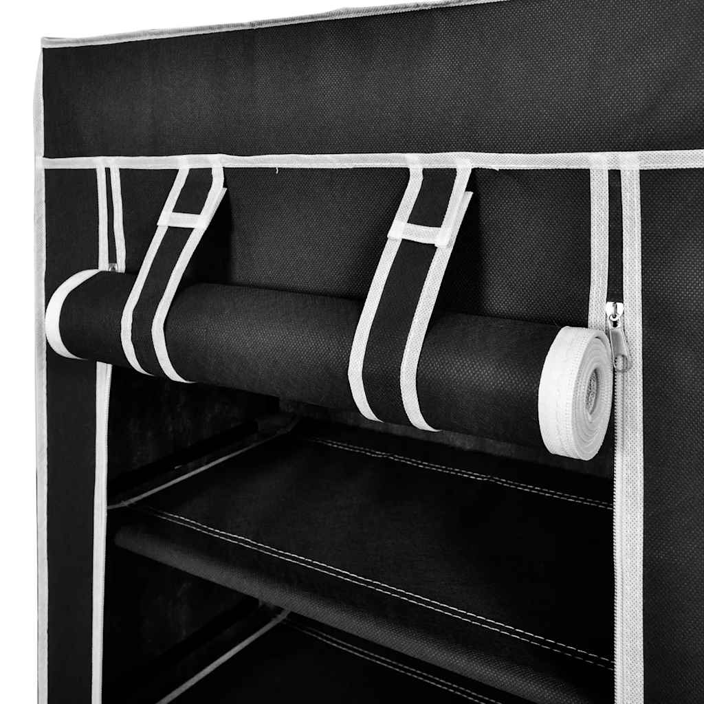 Ormarić za Cipele s Pokrovom od Tekstila 58 x 28 x 106 cm Crni