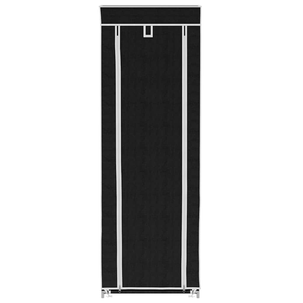 Ormarić za Cipele s Pokrovom od Tkanine 57 x 29 x 162 cm, Crni