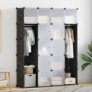 Modularni ormarić s 14 pretinaca crno-bijeli 37x146x180,5 cm