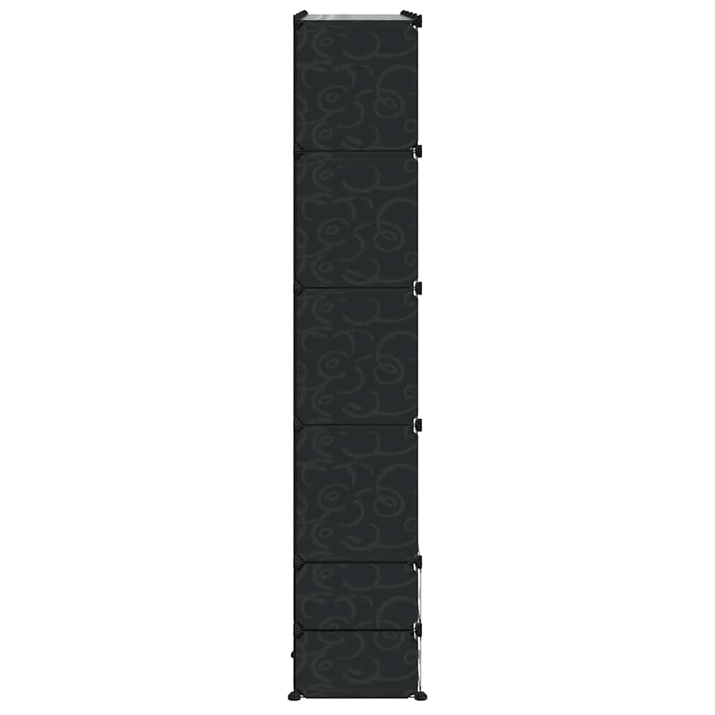 Modularni ormarić s 18 pretinaca crno-bijeli 37x146x180,5 cm