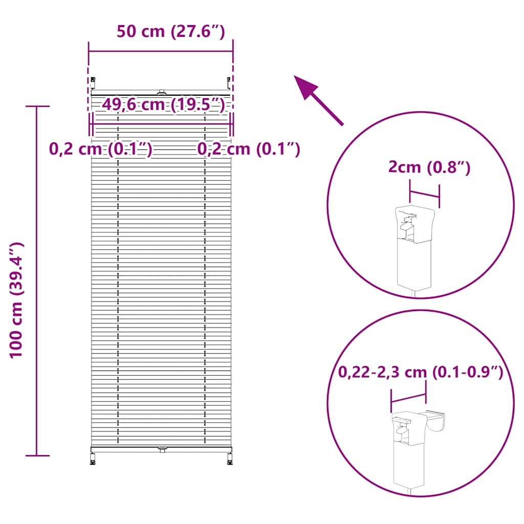 Žaluzine krem boje 50 x 100 cm