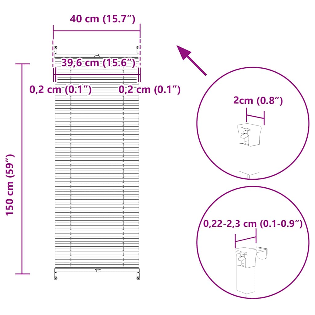 Žaluzine krem boje 40 x 150 cm