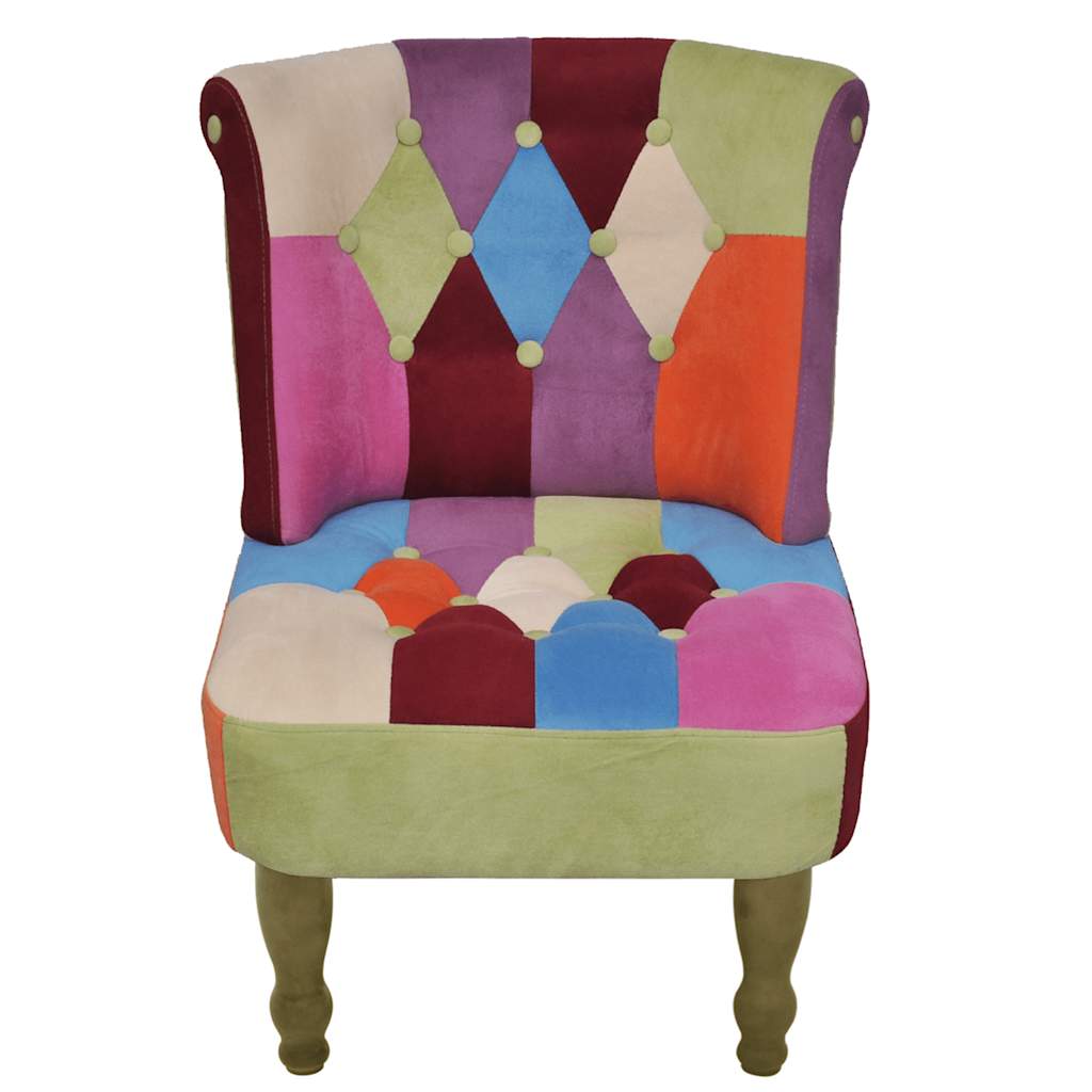 Francuske stolice od tkanine 2 kom patchwork dizajn