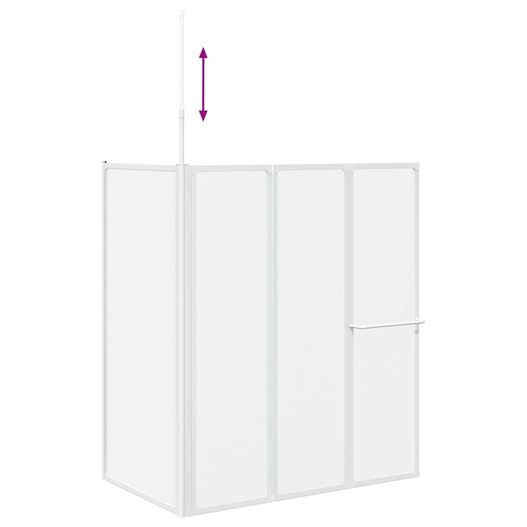Zaslon za tuš-kadu L-oblika 70 x 120 x 137 cm 4 panela sklopivi