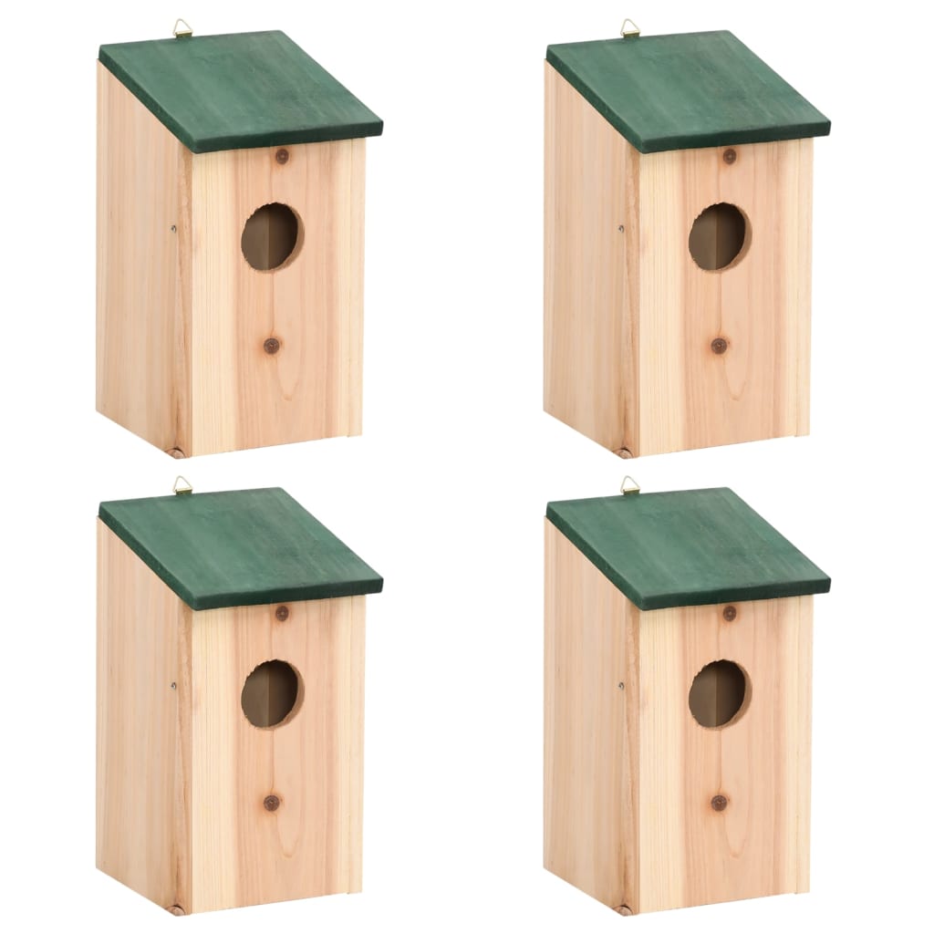 Kućice za ptice 4 kom drvene 12 x 12 x 22 cm