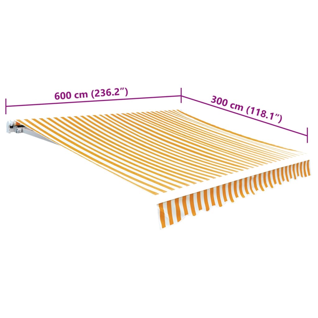 Platno za tendu boja suncokreta i bijela 6 x 3 m (bez okvira)