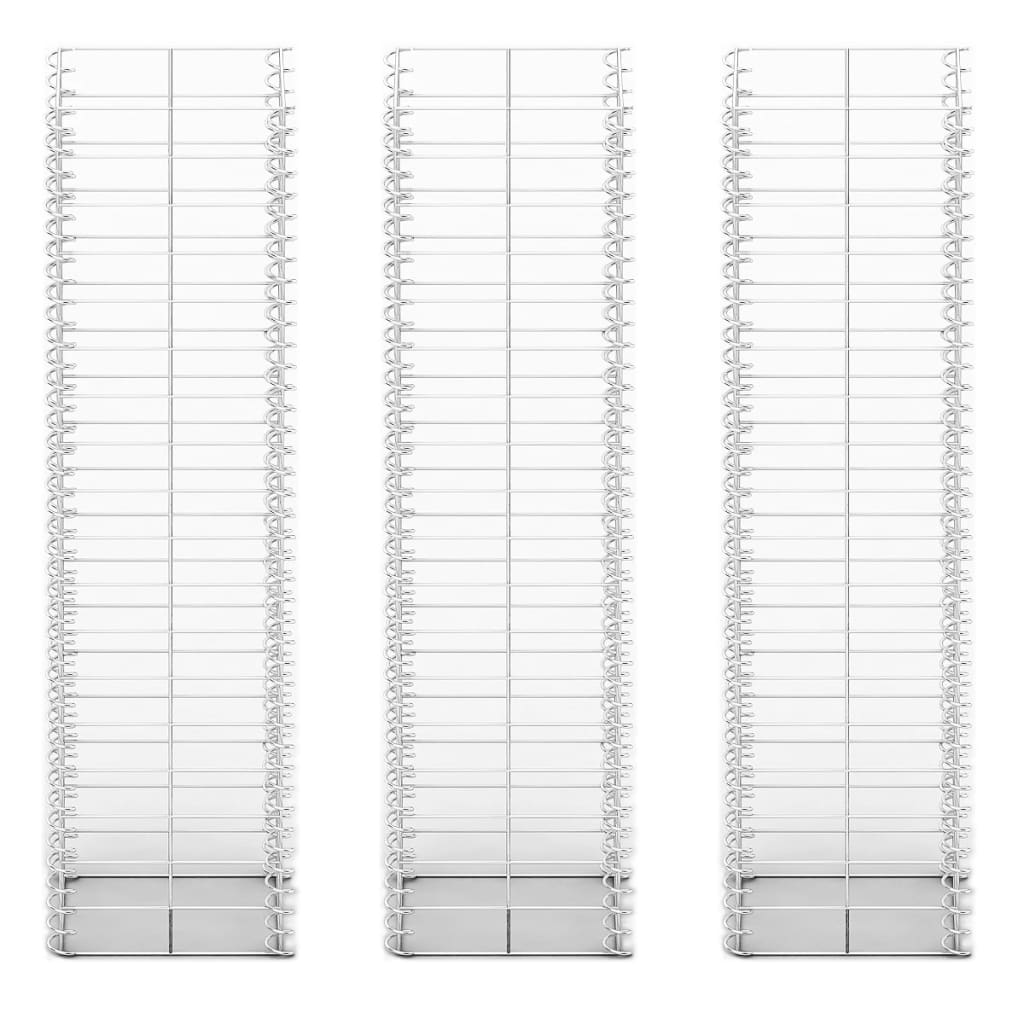 Set gabiona 3 kom od pocinčane žice 25 x 25 x 100 cm