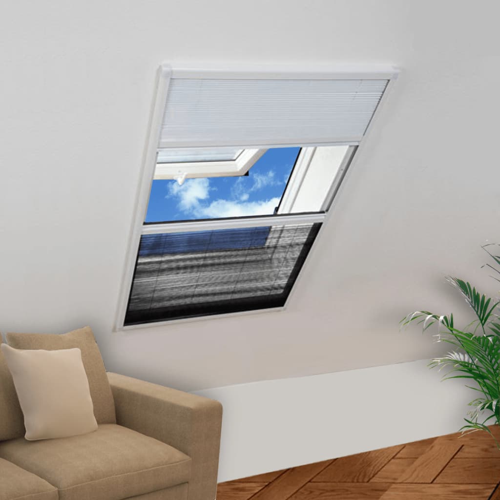 Plisse Mreža protiv insekata za prozor 160x80 cm Aluminij i žaluzina
