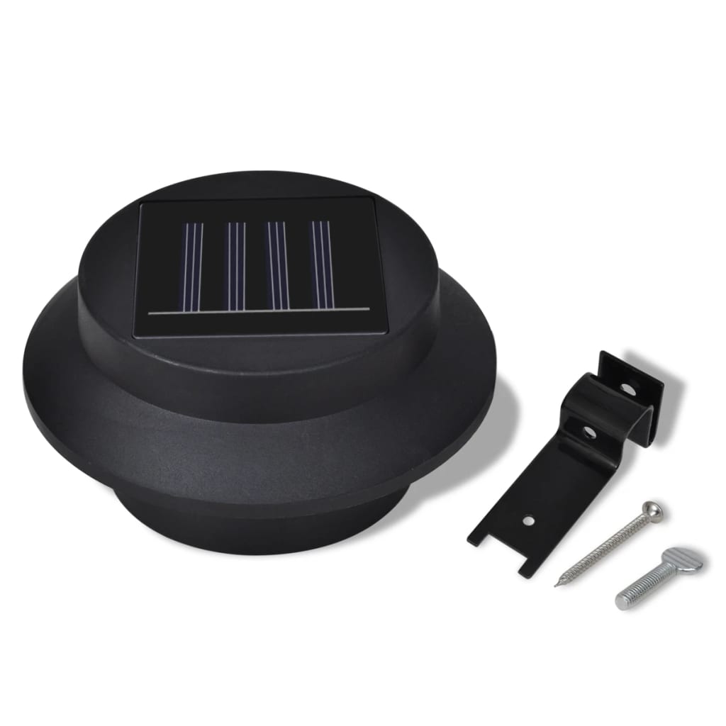 Set vanjskih solarnih svjetiljki 6 kom svjetlo za ogradu/oluke crni