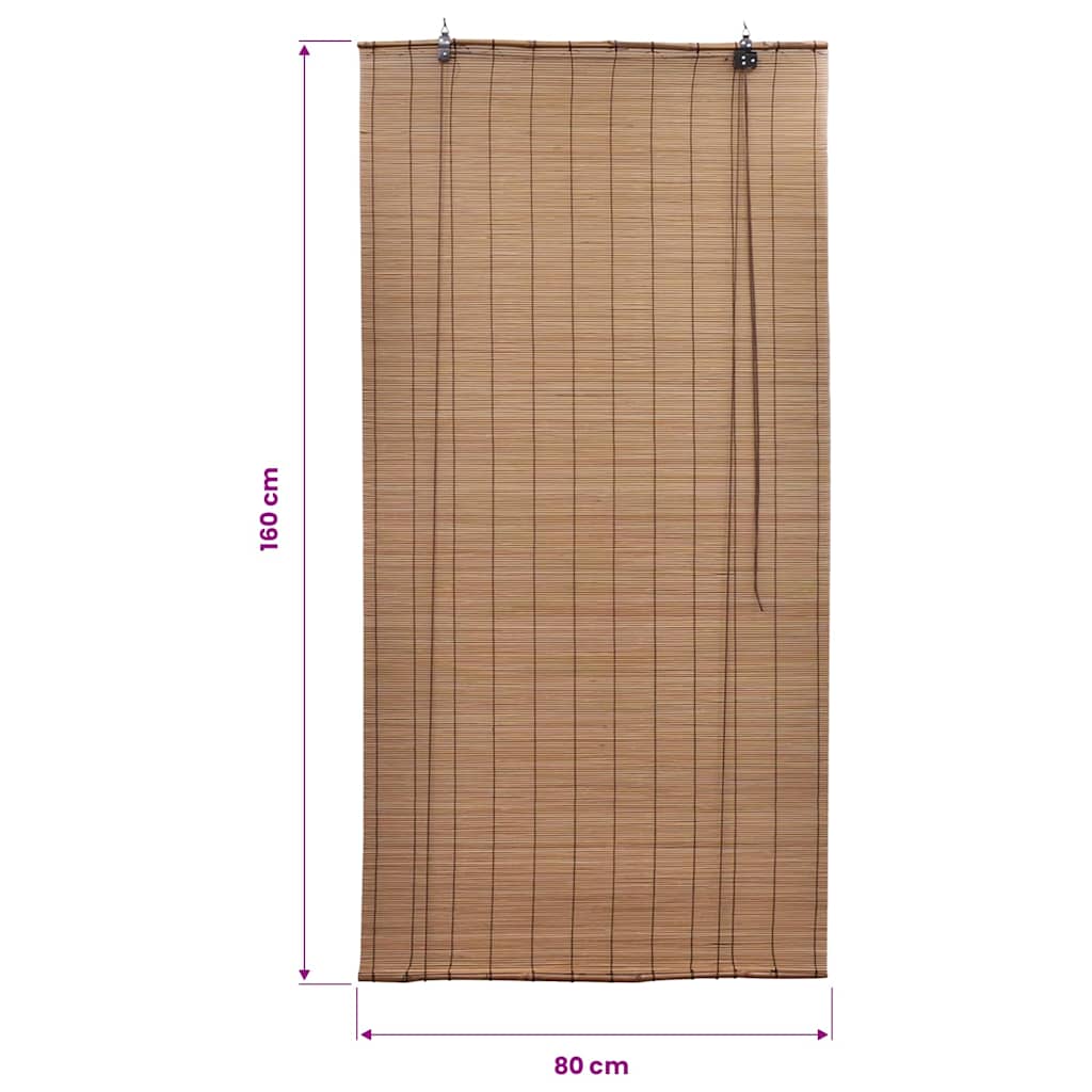 Smeđe rolete od bambusa 80 x 160 cm