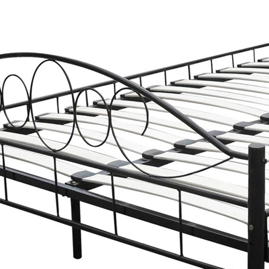 Krevet s madracem metalni crni 180 x 200 cm