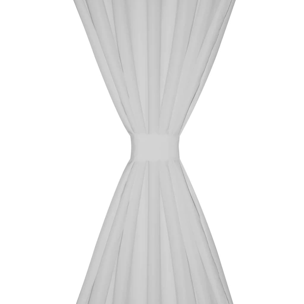 2 kom Bijela Mikro-satenska Zavjesa s Tregerima 140 x 175 cm