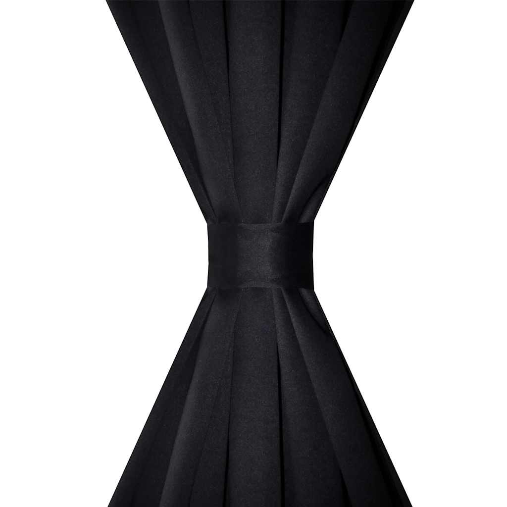 Crne Zavjese za zamračivanje sa prostorom za šipku 135 x 245 cm 2 kom