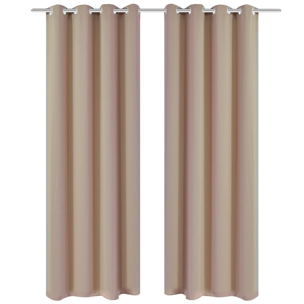 2 zavjese s metalnim ringovima, 135 x 245, bež