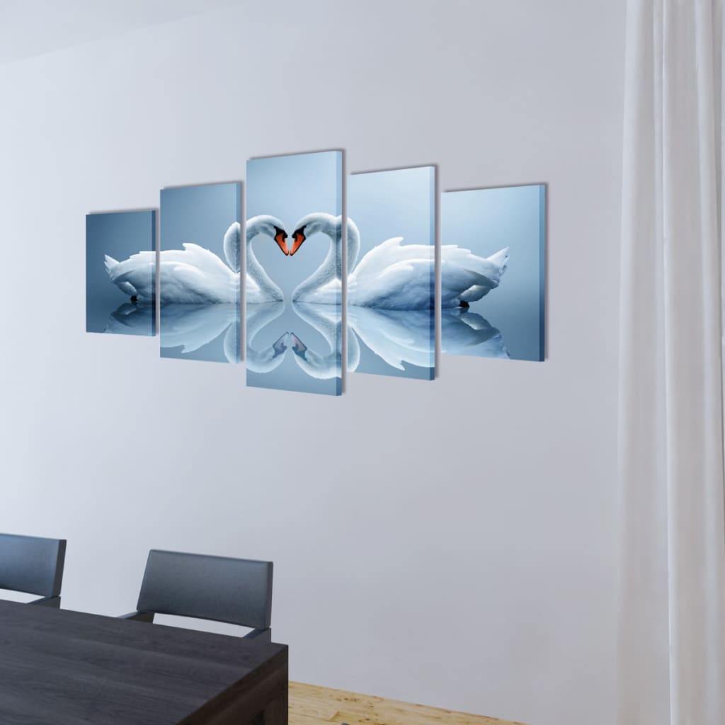 Zidne Slike na Platnu Set- Labud 100 x 50 cm