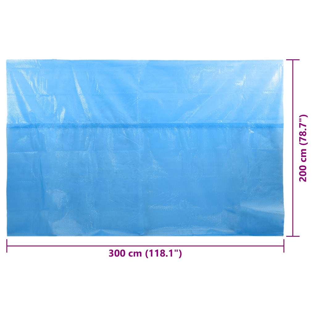 Pravokutni plavi bazenski prekrivač od PE 300 x 200 cm
