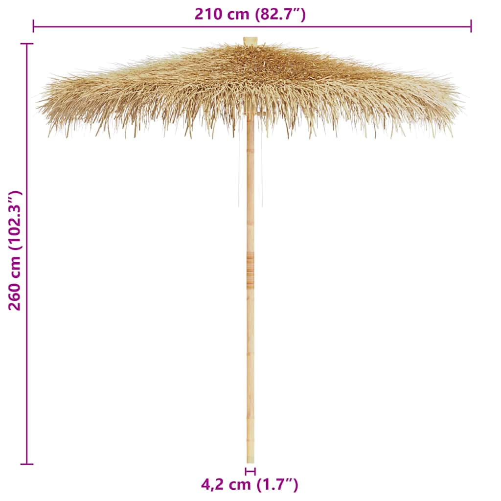 Suncobran od bambusa s krovom od lišća banane 270 cm