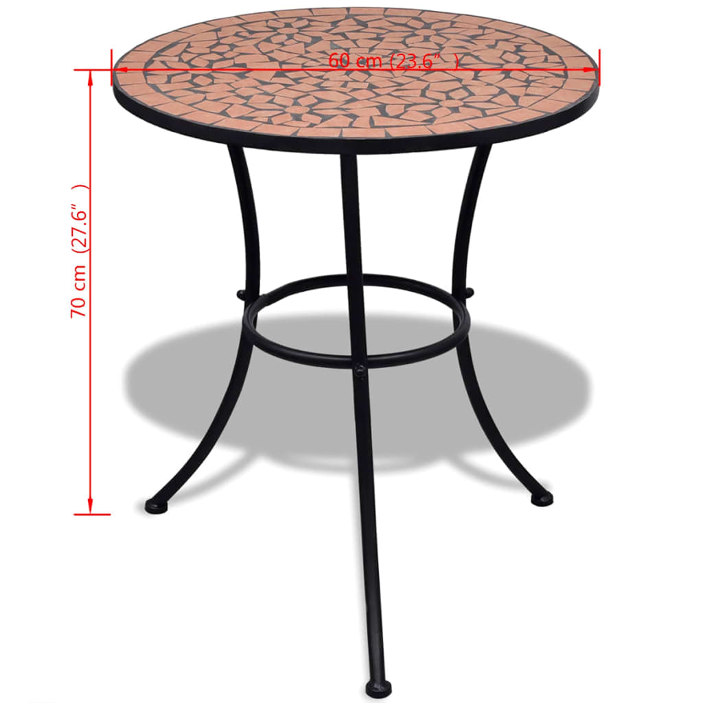 Bistro stolić terakota 60 cm s mozaikom